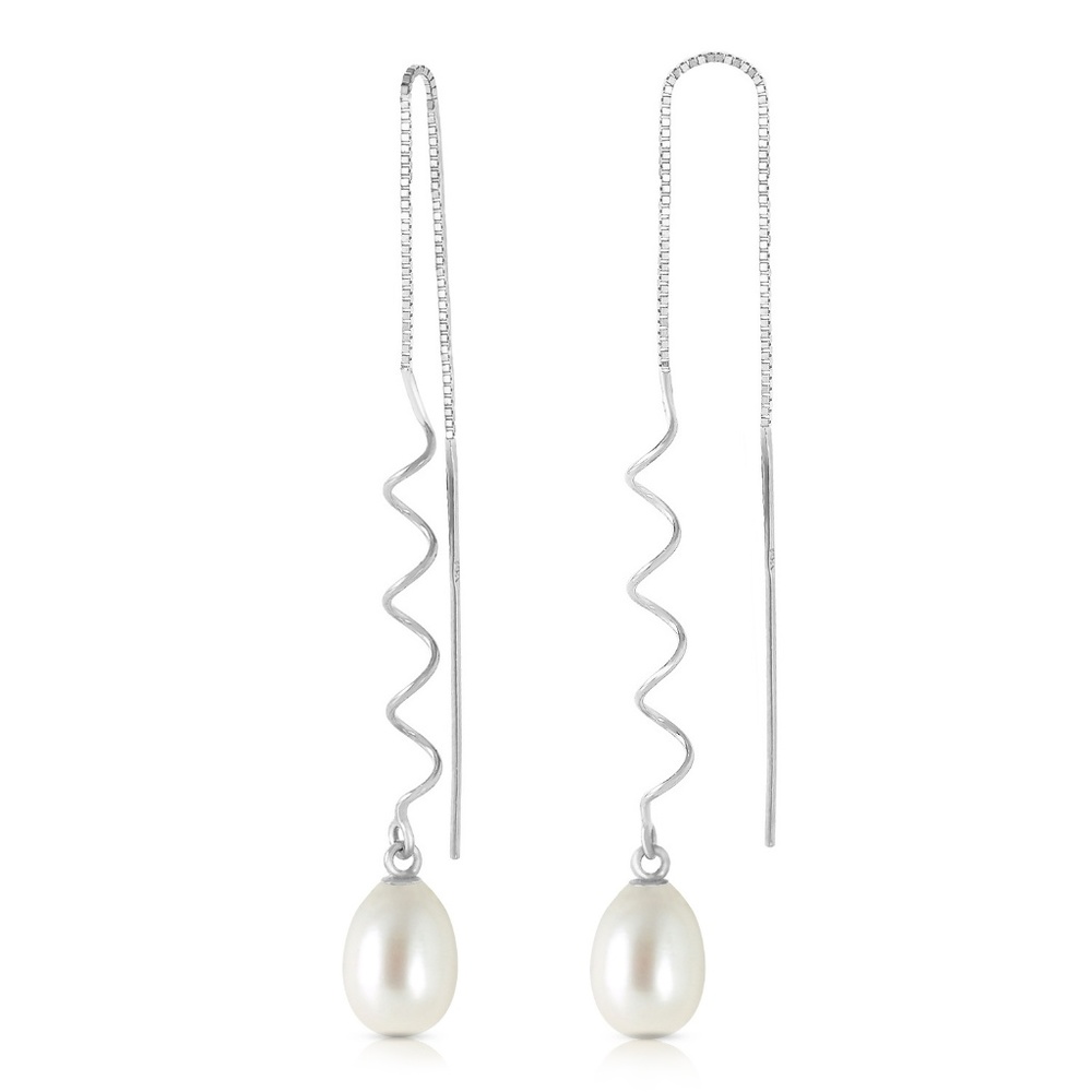 GOLD THREADED DANGLES EARRINGS WITH PEARLS - Picture 1 of 6